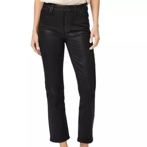 PAIGE Cindy High Rise Straight Jean Black Fog Luxe Coating perfect conditon